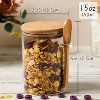 2 Pack 15oz Glass Sugar Container with Spoon and Bamboo Lid, Storage Jar for Coffee Beans, Spice, Tea, Flour - 2 of 4
