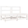 vidaXL Garden Middle Sofa White Solid pine wood Medium Modular - 2 of 2