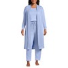 Lands' End Women's Cozy 3 Piece Pajama Set - Robe Top and Pants - 4 of 4