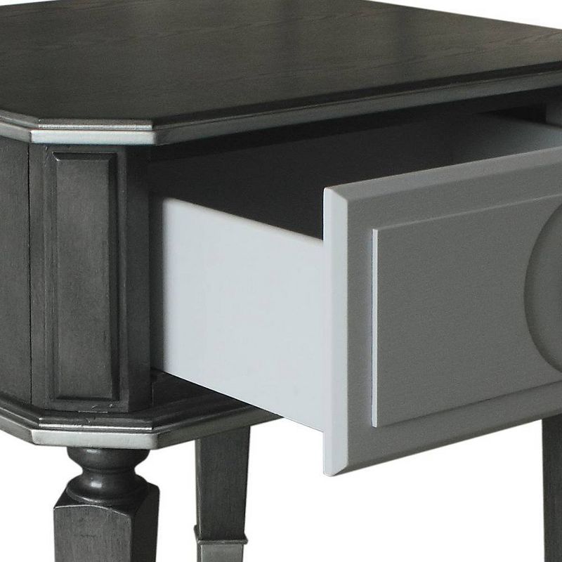 24&#34; House Beatrice Accent Table Charcoal/Light Gray Finish - Acme Furniture, 5 of 10