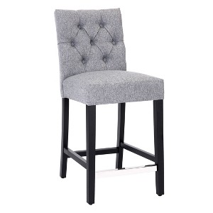 WestinTrends 24" Linen Fabric Tufted Counter Stool - 1 of 4