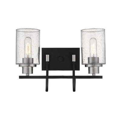 Millennium Lighting Clifton 2 - Light Vanity in  Matte Black/Brushed Nickel