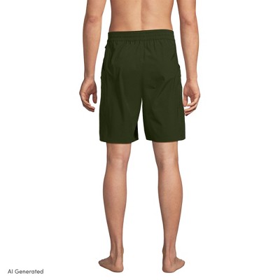 Lands' End Men's 9 Inch Packable Cargo Swim Shorts - Large - Dark Cilantro Green — фото 2