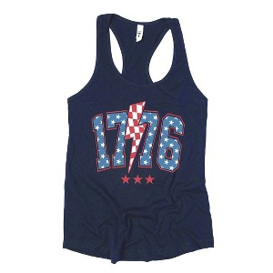 Simply Sage Market Women's 1776 Stars Lightning Bolt Graphic Racerback Tank - 1 of 2