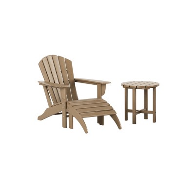 WestinTrends Dylan HDPE Outdoor Patio Adirondack Chair with Ottoman and Side Table (3-Piece)