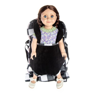 The Queen;'sTreasures 18" Doll Carrier and Sleeping Bag, Black & White