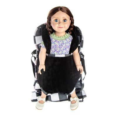 The Queen's Treasures 18" Doll Carrier and Sleeping Bag, Black & White