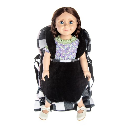 The Queen;'sTreasures 18 Doll Carrier and Sleeping Bag, Black & White