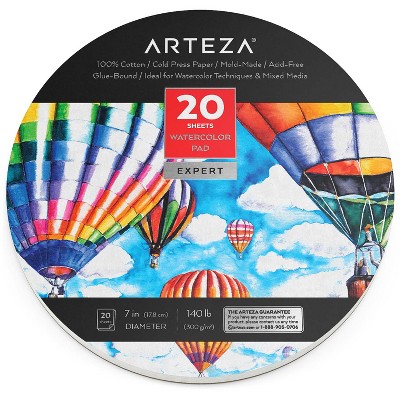 Photo 1 of Arteza 7" Round Watercolor Paper Pad, Acid-Free, Non-Toxic - 20 Sheets NEW