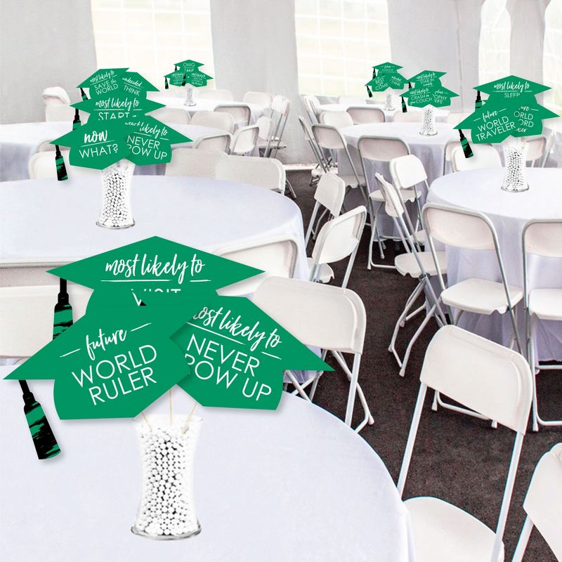 Big Dot of Happiness Hilarious Green Grad - Best is Yet to Come - Green Graduation Party Photo Booth Props or Table Toppers - 20 Count, 3 of 8