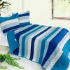 Slickblue Full/Queen, Cozy Hand-Stitched Reversible Quilt and Shams, Quilt Set, TC Fabric, Stripes, 3 Colors, 3 Piece - 4 of 4