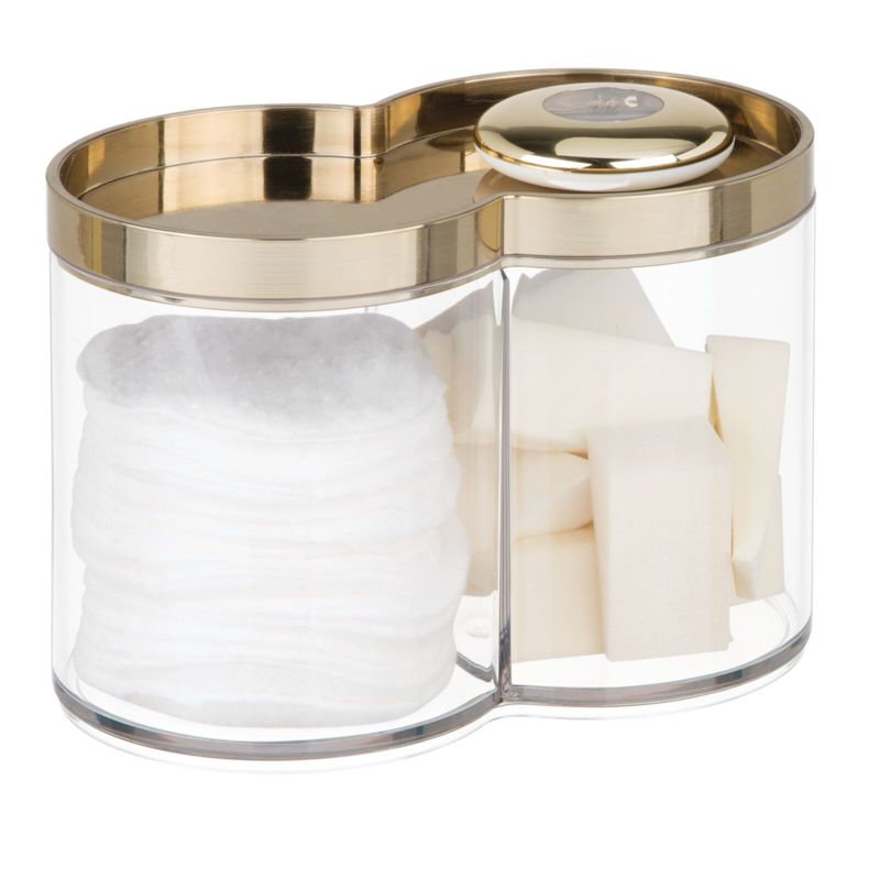 mDesign Plastic Dual Canister Jar Organizer Set with Storage Lid, 5 of 9