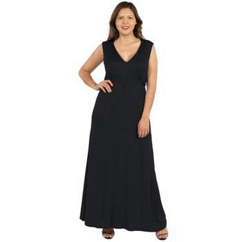 24seven Comfort Apparel Women's Plus Sleeveless Maxi Dress