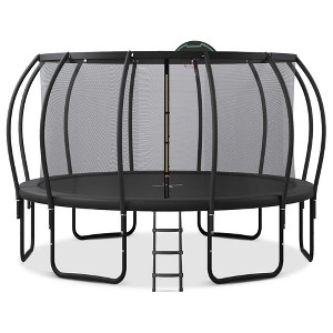 BestParts 16FT Trampoline with Upgraded ArcPole, Safety Net, Basketball Board & 12 Ground Stakes for Outdoor Play - 1 of 4