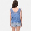 Anna-Kaci Women's Crochet Sleeveless Tank Top with Floral Open Knit Pattern and Scalloped Hem Detail - 4 of 4