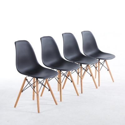 Dolonm Black chair,set of 4,KD leg,plastic seat