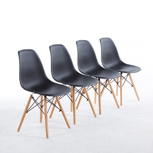 Dolonm Black chair,set of 4,KD leg,plastic seat - 1 of 4