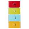 Hodedah HID44 Heavy Duty 8 Door 4 Shelf Floor Mount Enclosed Multipurpose Storage Bookcase Cabinet for Home and Office - 3 of 4