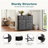 GlasFlength Decorative Storage Cabinets Tall Dresser Fabric Storage Tower ,Wooden Top for Kid Room, Entryway, Nursery, Gray 39.37"*11.8"*39.37" - 4 of 4