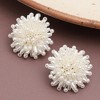 SOHI Women's White Flower Stud Earrings - 2 of 3