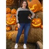 Women's Plus Size Texture Lightweight Waffle Boho Color Block Crew Neck Long Sleeve Casual Blouse - Agnes Orinda - 3 of 4