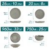 vancasso 16-Piece Gray Kiln-Glazed Ceramic Set for 4 - Sophisticated Plates, Bowls & Soup Cups - 2 of 4