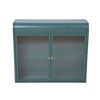 VYNXARIA Army Green 2-Door Wall-Mounted Metal Storage Cabinet with Tempered Glass Doors ¨C Versatile Storage for Kitchen, Bathroom & Living Room - 4 of 4
