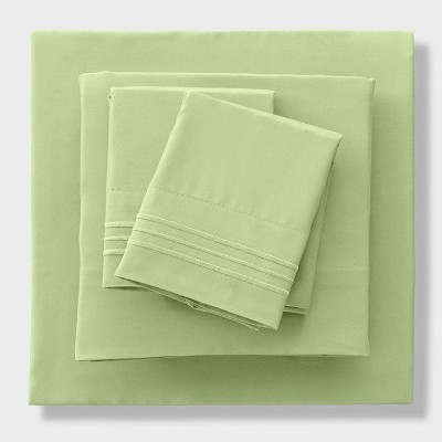 Solid 4 Piece Sheet Set Easy Care Ultra Soft Brushed Microfiber Bedding Deep Pocket Bed Sheets with Pillowcases  - Lux Decor Collection