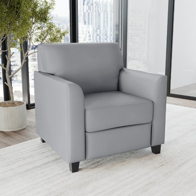 Diplomat Gray LeatherSoft Chair with Hardwood Frame