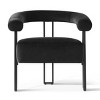 Modern Accent Chair ,Velvet Upholstered Accent Chair With Curved Backrest Armrest For Living Room Dining Room-Tanpinhause - 3 of 4