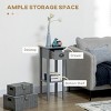 FURNIinspire End Tables Slim Side Table Living Room Sofa Table 2-Tier Narrow Night Stand with Drawer Shelf for Bedroom, Grey, 11.8"*11.8"*29.5" - 4 of 4