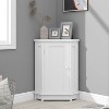 ORRD White MDF Corner Bathroom Cabinet, Adjustable Shelf, Modern Triangle Storage – Space-Saving Design - 4 of 4