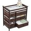 Diaper Changing Table, Wooden Portable Baby Changing Station Dresser with 6 Storage Drawers, Pad, for Nurser, Baby, Newborn Infant - 2 of 4