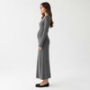 Anna-Kaci Women’s Ribbed Knit Maternity Maxi Dress with Long Sleeves Soft Stretch Fabric and Flattering Button Front Detail - 4 of 4