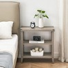 Farmhouse End Table Rustic Side Table with Storage Shelf - 2 of 4