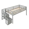 Dolonm Kid Loft Bed with Staircase, Twin Size, Space-Saving Design with Storage Steps, Sturdy Pine Wood - 4 of 4