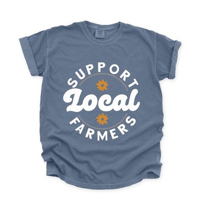 Simply Sage Market Women's Support Local Farmers Flowers Short Sleeve Garment Dyed Tee