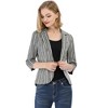 Allegra K Women's Striped 3/4 Sleeves Open Front Casual Notched Lapel Blazer - 3 of 4