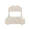 CAVINAS Twin Bed Frame with Cloud Shaped Headboard, Upholstered Platform Bed, Easy Installation, Beige - 4 of 4