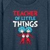 Women's - Dr. Seuss - Teacher Of Little Things Lightweight French Terry Wide Neck Long Sleeve Shirt - 2 of 4