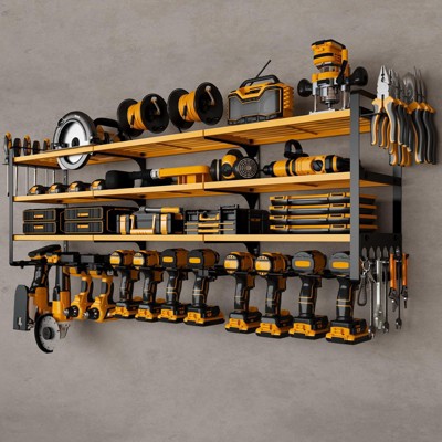 Hausource 4-Tier Large Power Tool Organizer - 12 Drill Holder, Workshop Storage Rack