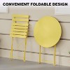 3 Piece Bistro Table and Chairs, Waterproof Folding Cafe Table and Chairs,Small Bistro Set for Small Space/Indoor/Outdoor/Porch/Lawn - 4 of 4