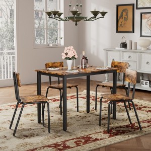 NicBex 4/5-Piece Industrial Style Dining Set Dining Table & Chairs for Kitchen,Restaurant,Modern Dinette Set with Metal Frame - 1 of 4