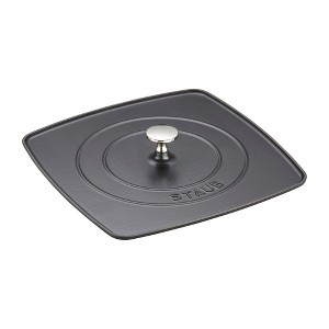 Staub Cast Iron 10.3-inch Square Grill Press - Matte Black (Fits 12-inch Grill Pan) - 1 of 3