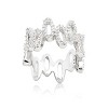 Slickblue Women’s Sparkling Cubic Zirconia Oval Fashion Ring – Rhodium-Plated, Clear, Sizes 5-10 - 2 of 4