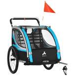 Aosom 3-in-1 Bike Trailer for Kids with 2 Seats, 5-Point Harness, Running Stroller, Jogging Cart