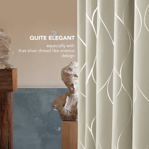 Deconovo Silver Line Blackout Curtain Panel Pair Multi Size 2 Panels - 1 of 4