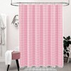 Boho Farmhouse Shower Curtain - Linen Rustic Heavy Duty, Water Repellent, Tassel, Pink 72x72 - 2 of 4