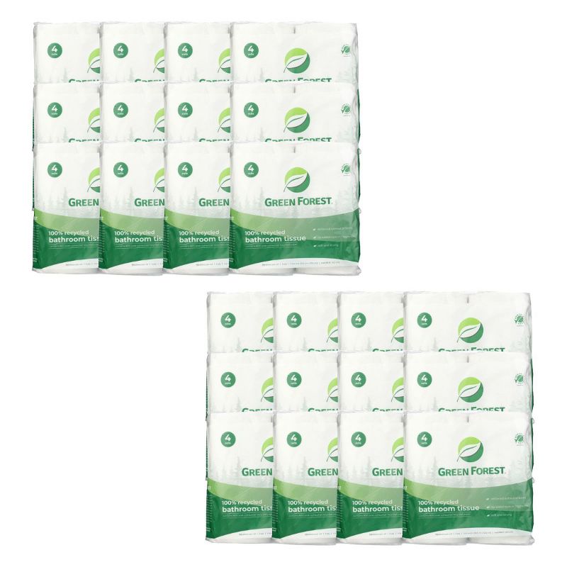 Green Forest 100% Recycled Bathroom Tissue 2-Ply 198 Sheets - Case of 24/4 ct, 1 of 6