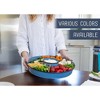 Nat & Jules Wood Partitions Matte Blue 16 inch Metal Enamel Divided Chip and Dip Tray - 4 of 4